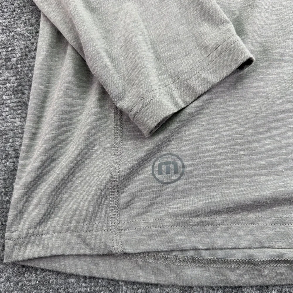 Travis Mathew Pullover Men Large Gray 1/4 Zip Long Sleeve Embroidered Golf *READ